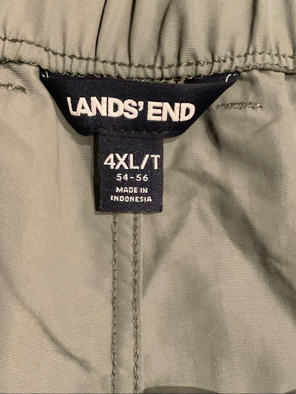 Lands' End Men's Olive Cargo Shorts with Navy Belt Size 4XL/T